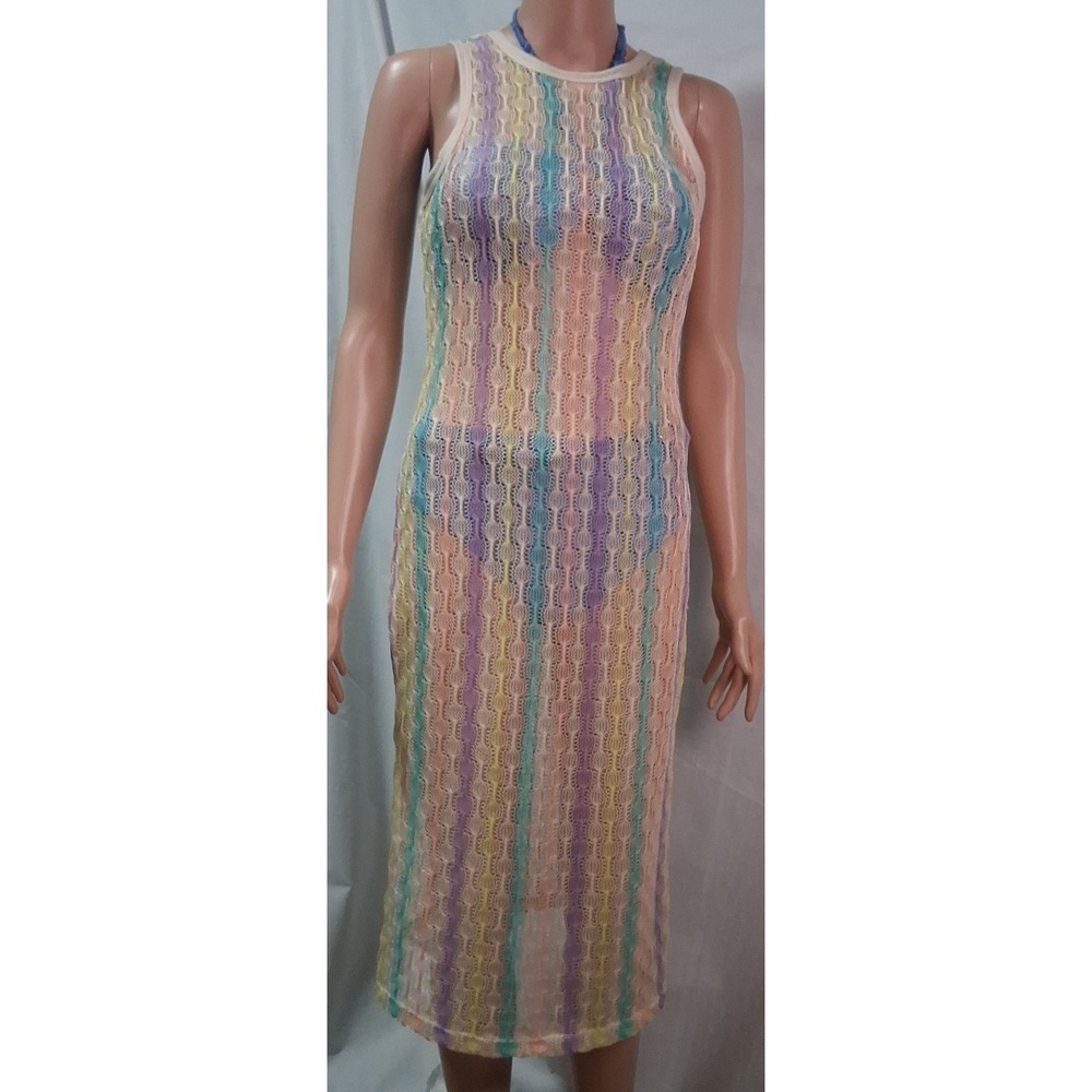 Miken Swim Cover Up Dress Size Small Multicolor